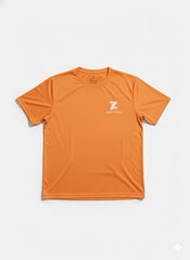Orange t-shirt with a logo