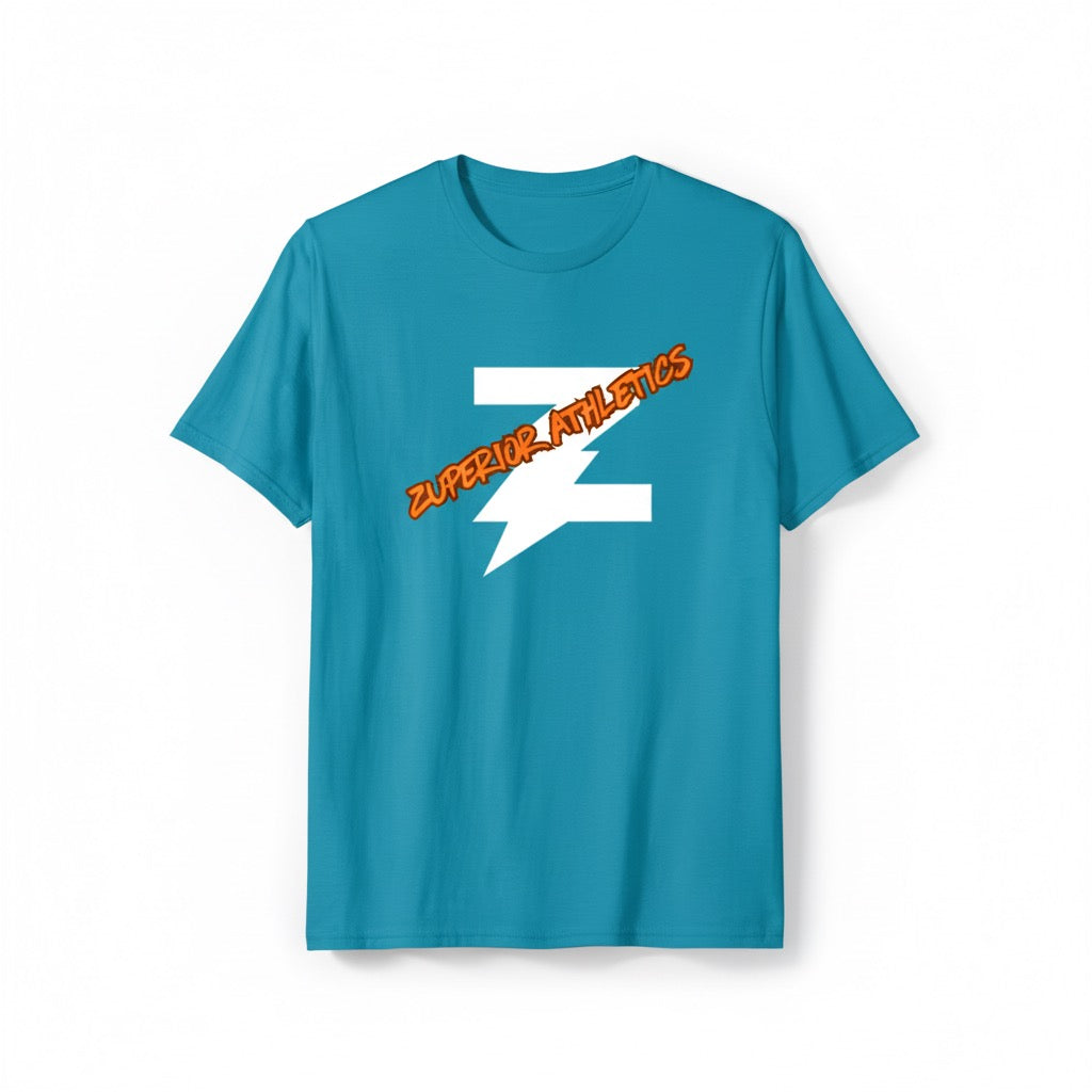 Blue t-shirt with large logo