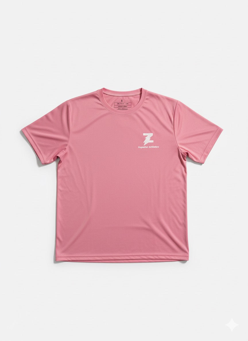 Pink Zuperior Dry Fit Tee with Logo